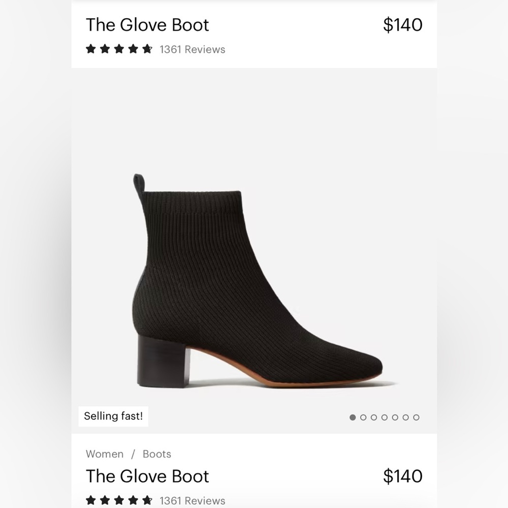 Everlane Glove Boot Black Size 10